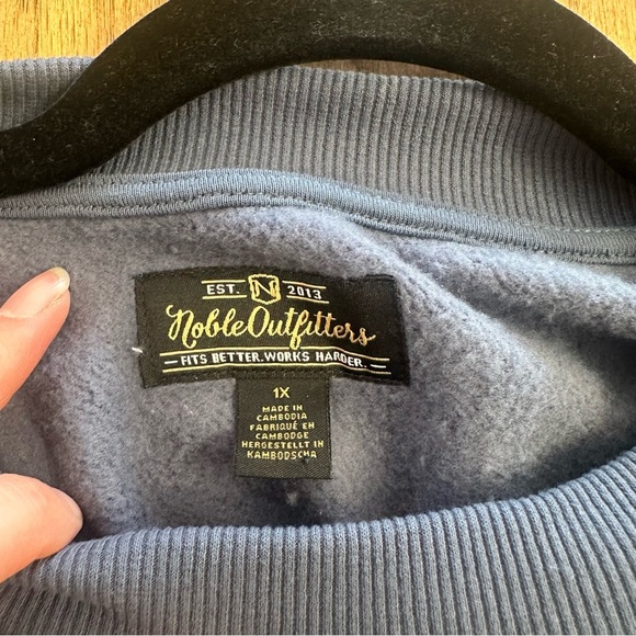 Noble Outfitters Crewneck Sweatshirt Pullover Blue Cotton Blend 1X - Picture 5 of 9